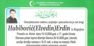 Obavještavamo rodbinu, komšije, prijatelje i sve ostale da je na ahiret …