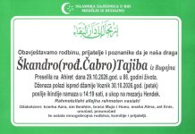 Obavještavamo rodbinu, komšije, prijatelje i sve ostale da je na ahiret …