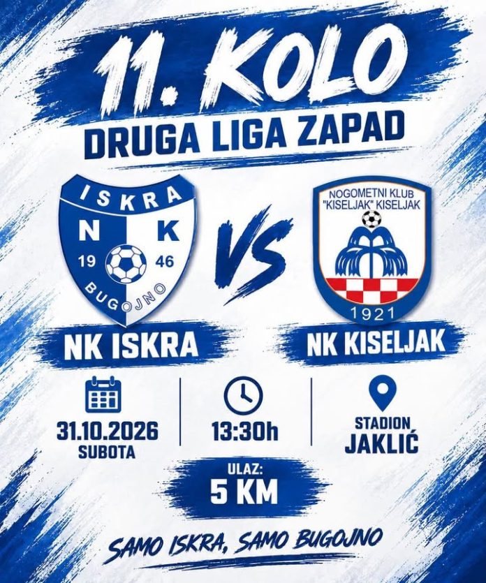 11. KOLO – DRUGA LIGA ZAPAD NK ISKRA – NK KISELJAK Subota, 31.10.2026. 1... - Image 1